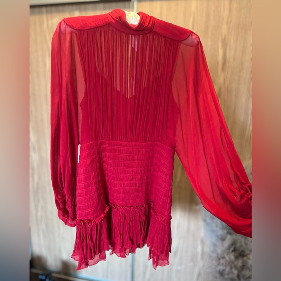 Shona Joy Long Sleeve Chiffon Mini Dress - Picture 4 of 6